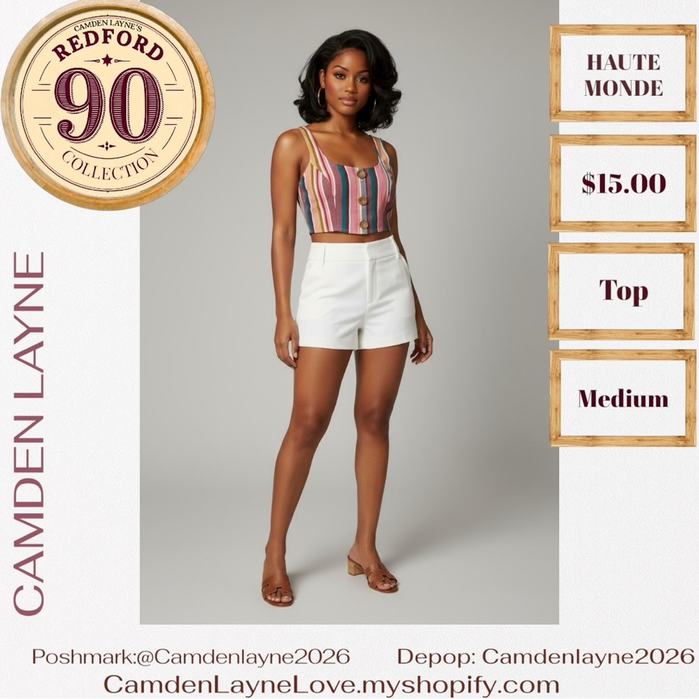 Haute Monde Striped Camisole - Pink and White